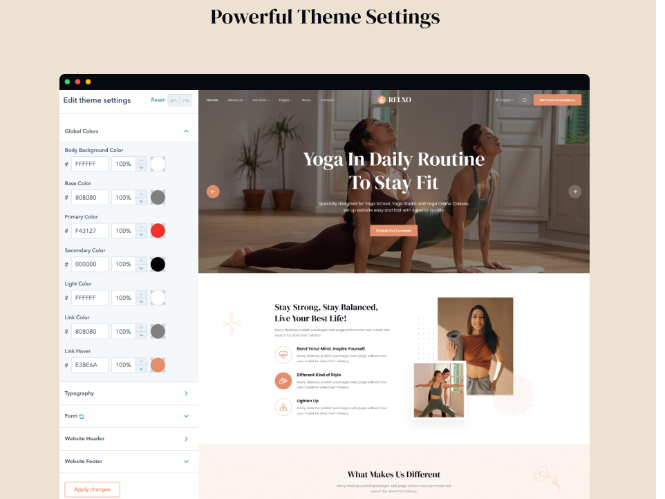 Powerful Theme Settings